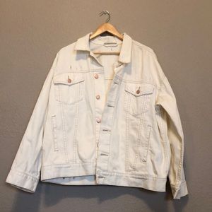 White/Cream Size M/L Free People Jean Jacket
